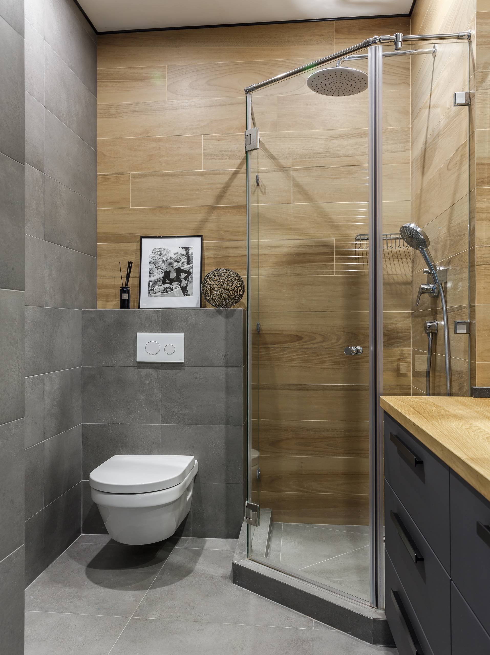 ванная комната с душевой дизайн в современном стиле маленькая
