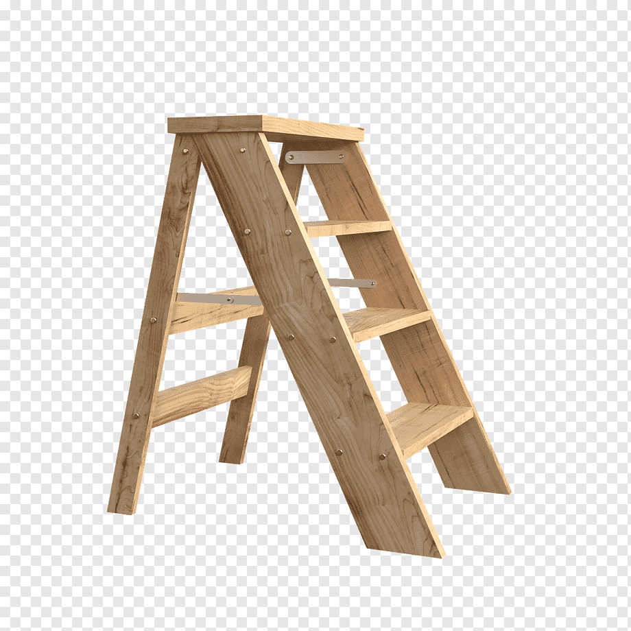 Стремянка деревянная 4 ступени СДР-04c светлая