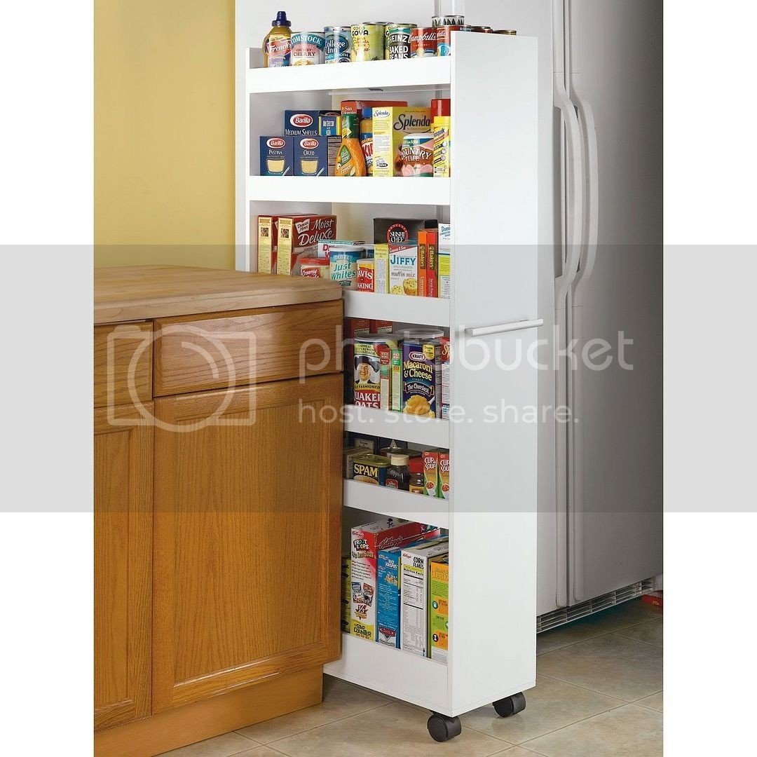 Slim tall kitchen pantry storage cabinet