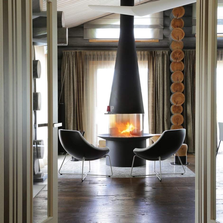 Filiofocus-1600 Центральный камин со стеклом