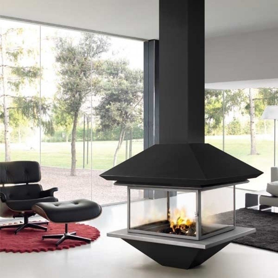 Камин подвесной круглый