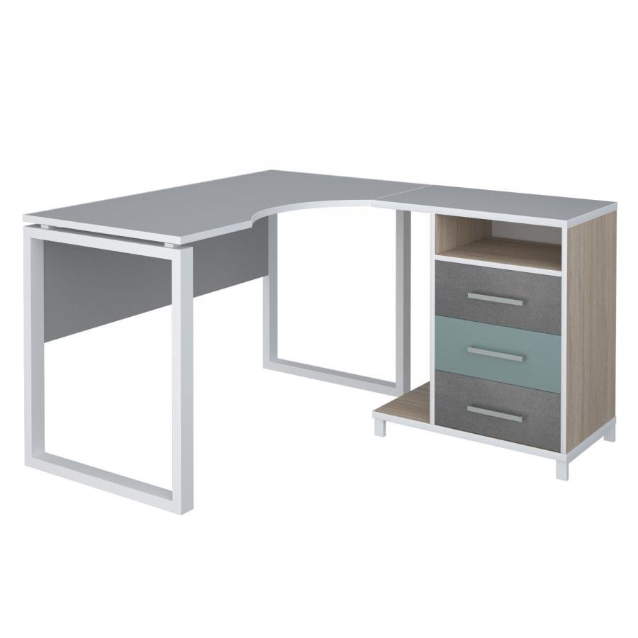 Стол эргономичный с приставной тумбой-1, в ассортименте