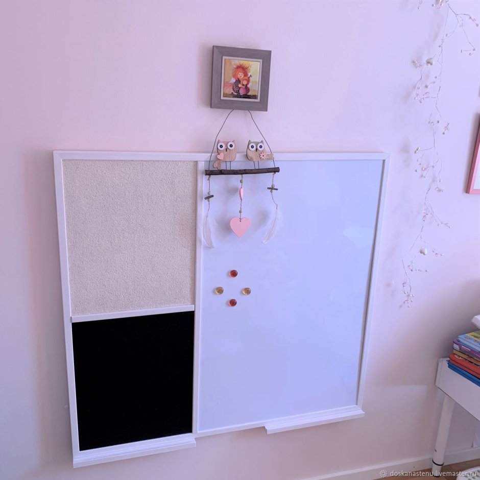 Доска комбинированная магнитно-маркерно-меловая Пифагор доска для мела, магнитно-маркерная, двусторонняя 231725