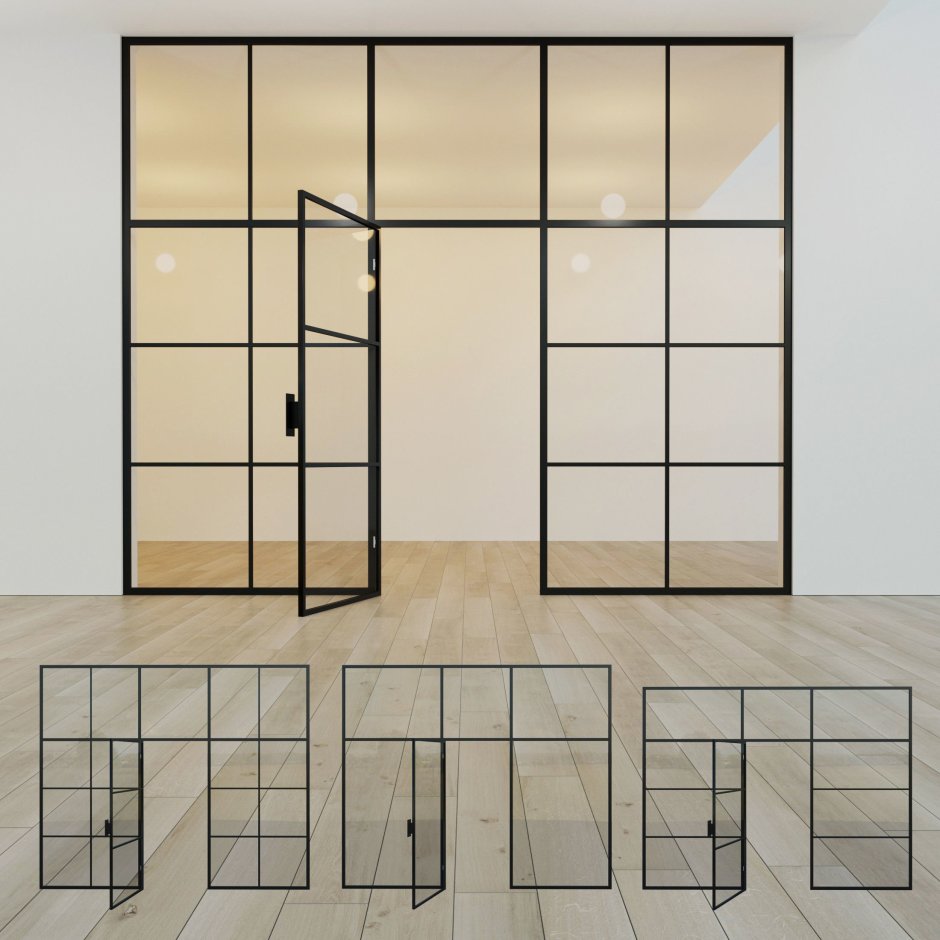 Перегородка с распашной дверью