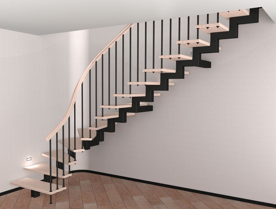 Металлокаркас лестницы монокосоур