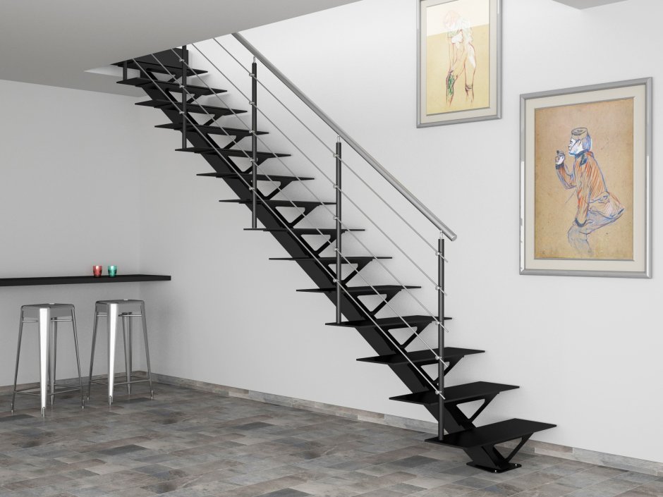 Лестница на монокосоуре металл