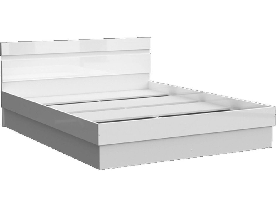 Кровать двуспальная белая глянцевая