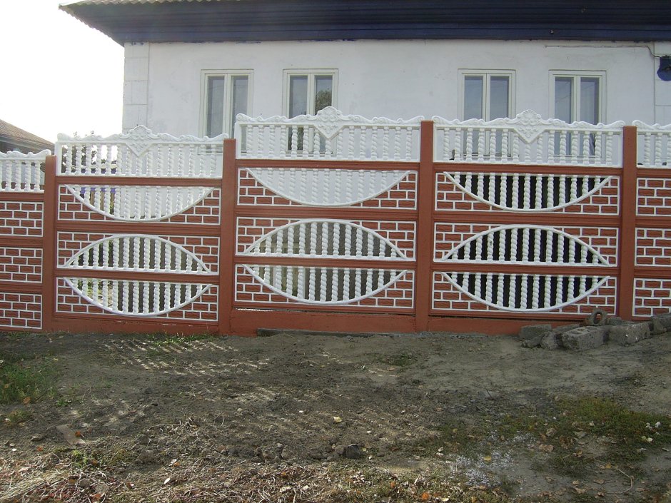 Забор из бетона декоративные панели