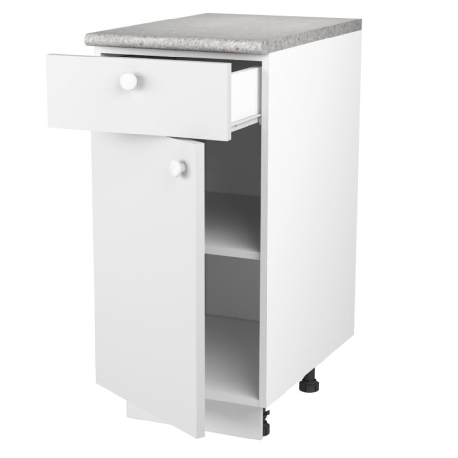 Шкаф напольный Бьянка СП С фасадом и одним ящиком 85х40 см цвет белый