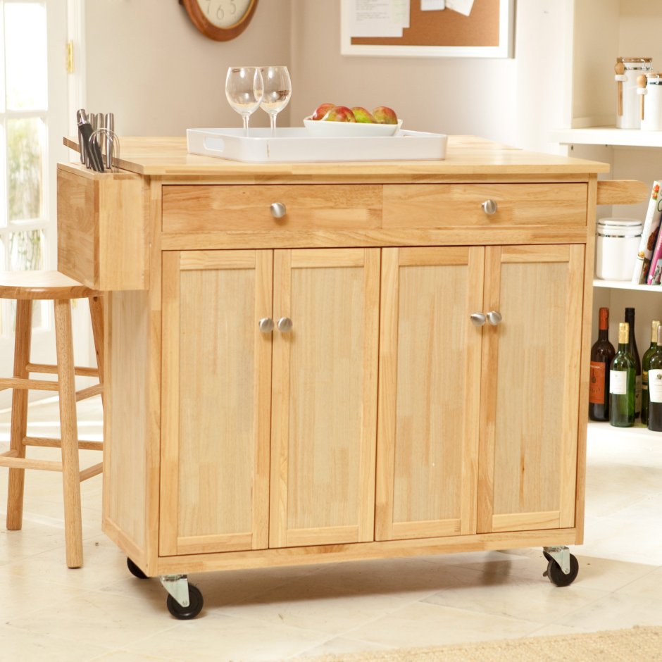 Деревянные тумбы на кухню