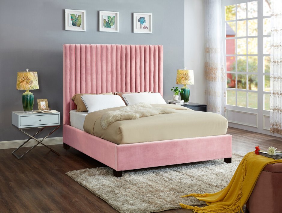 Кровать Лайтси 160 Velvet Pink