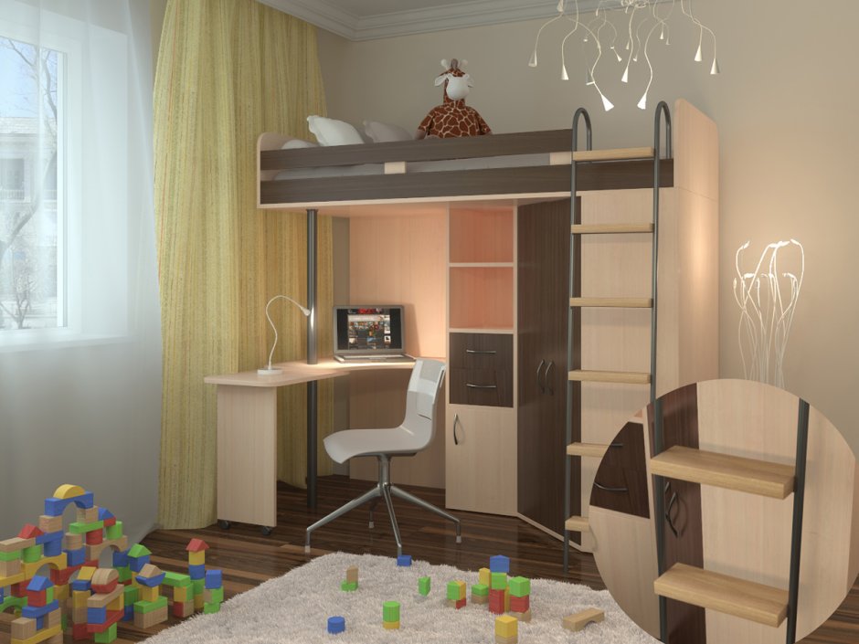 Кровать-чердак м85 РВ-мебель