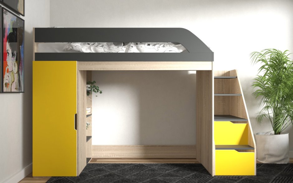 Кровать-чердак для детей Нью-Йорк 2