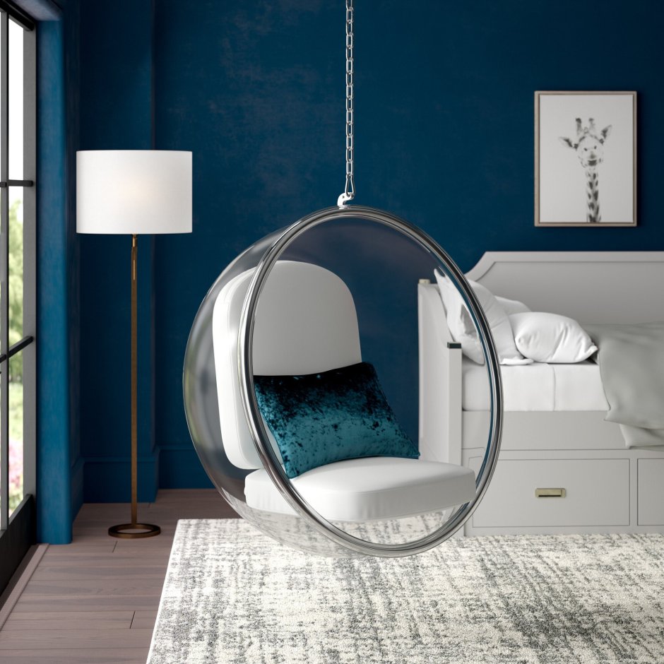 Подвесное кресло бабл в интерьере