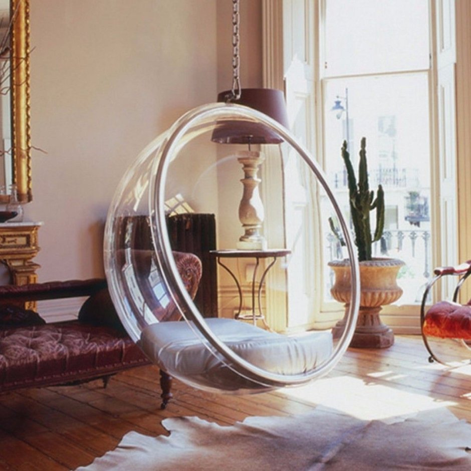 Подвесное кресло в интерьере
