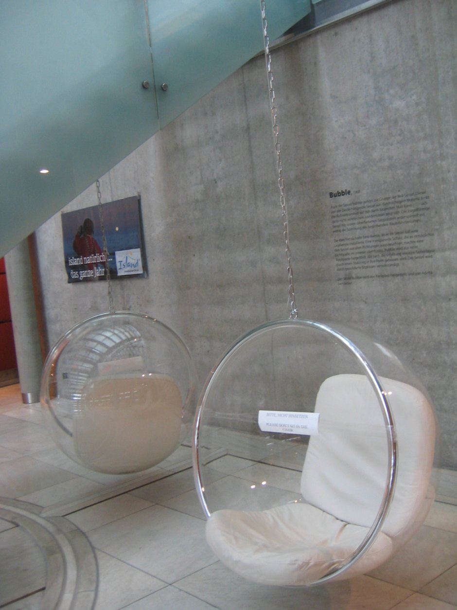 Подвесное кресло шар из стекла прозрачное