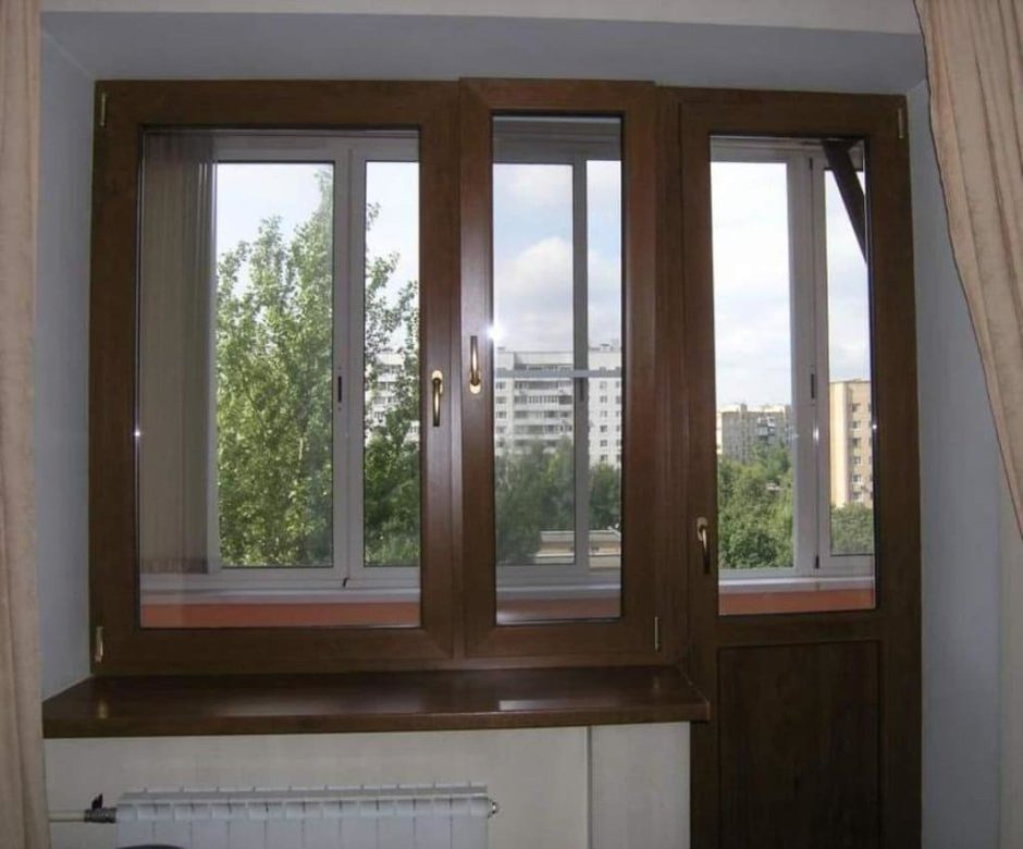 Балконный блок мореный дуб