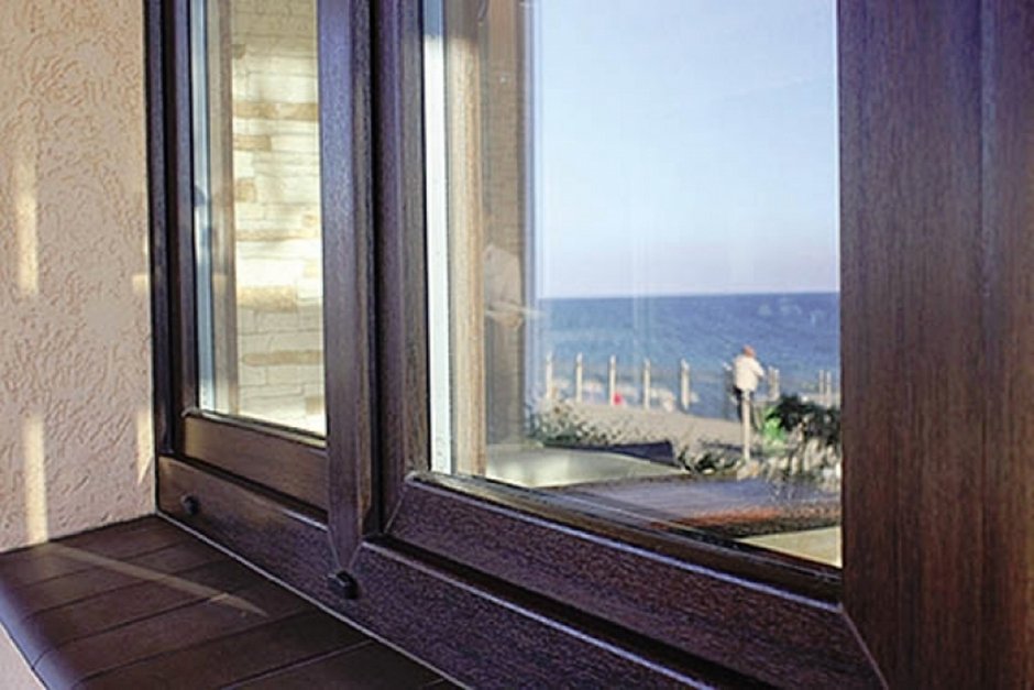 Темный дуб FL-f1 окна ПВХ