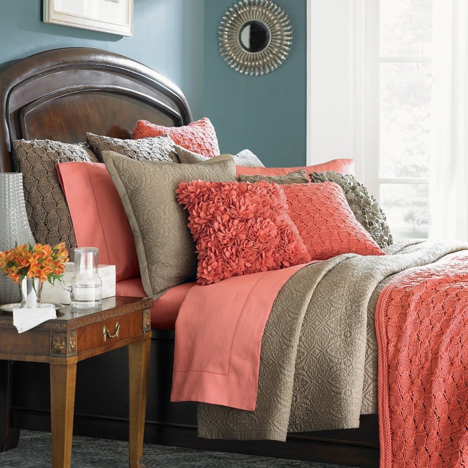 Цвет лососевый сочетание в интерьере