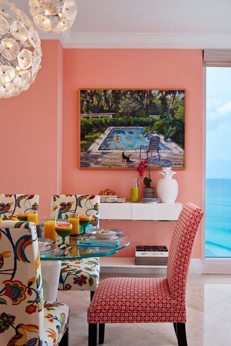 Цвет лососевый сочетание в интерьере