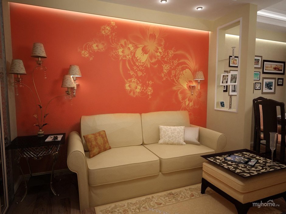 Коралл бежевый интерьер