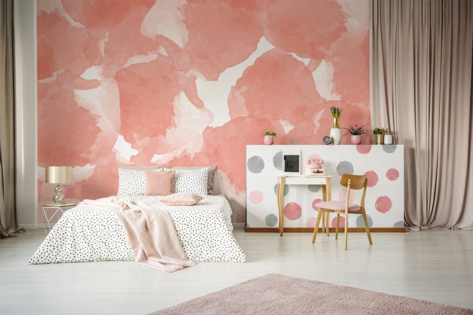 Дизайн интерьера в коралловых тонах