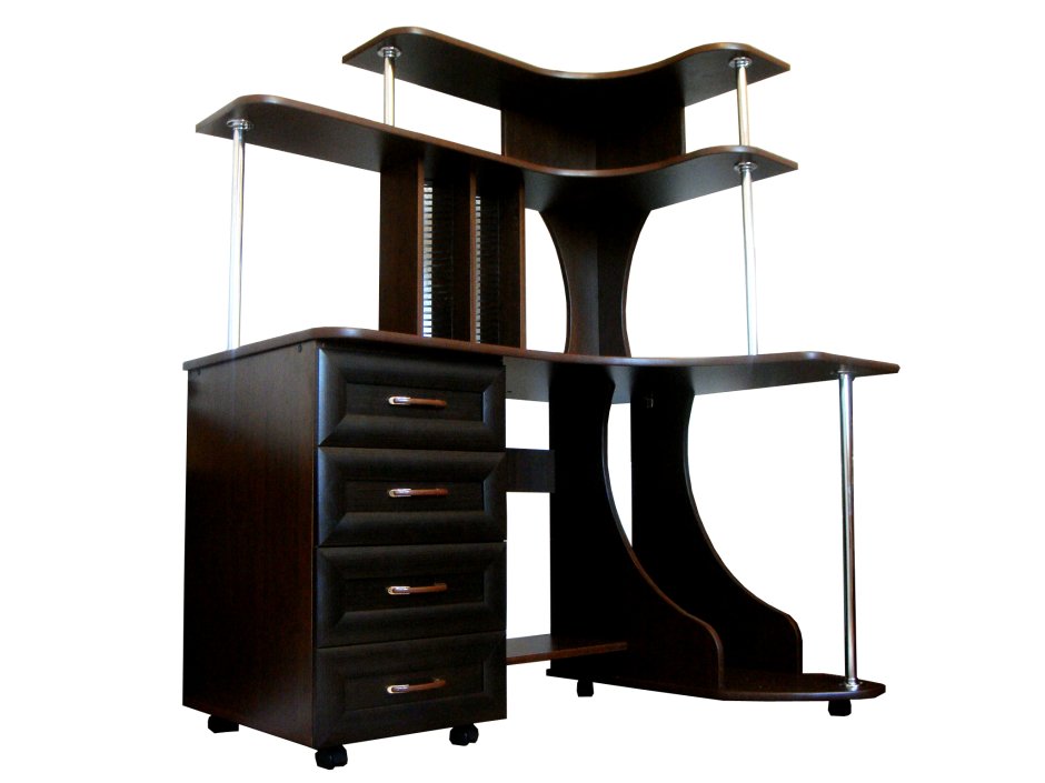 Компьютерный стол с полукруглой полкой