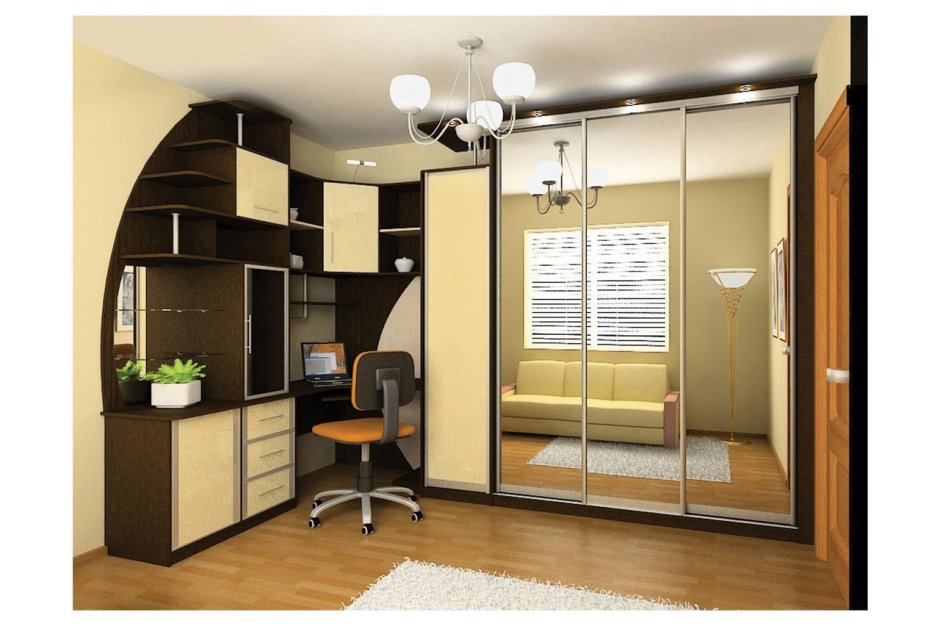 Компьютерный стол встроенный в шкаф