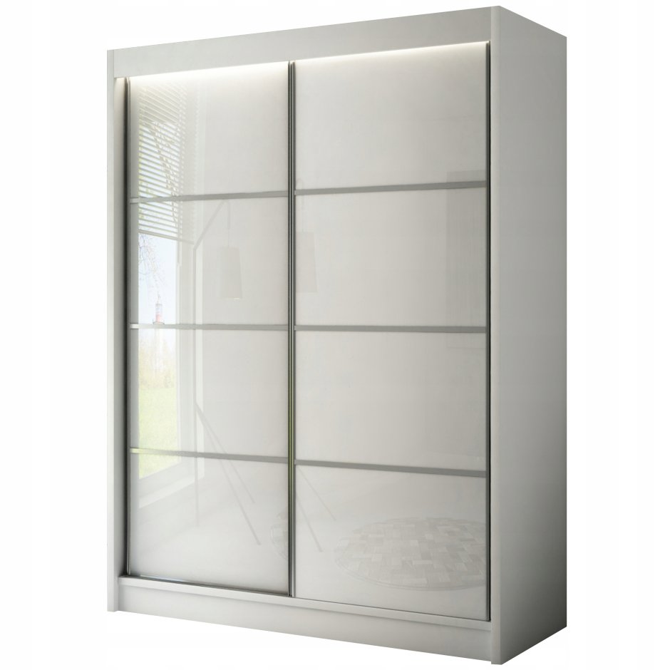 Шкаф купе лакобель жемчужно белый