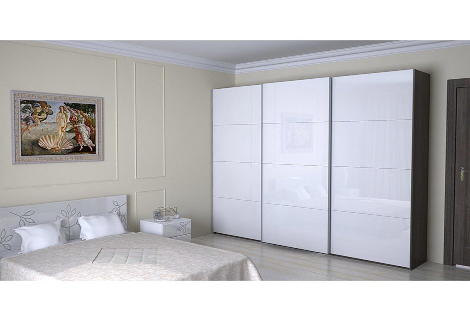 Хофф шкаф купе белый глянец
