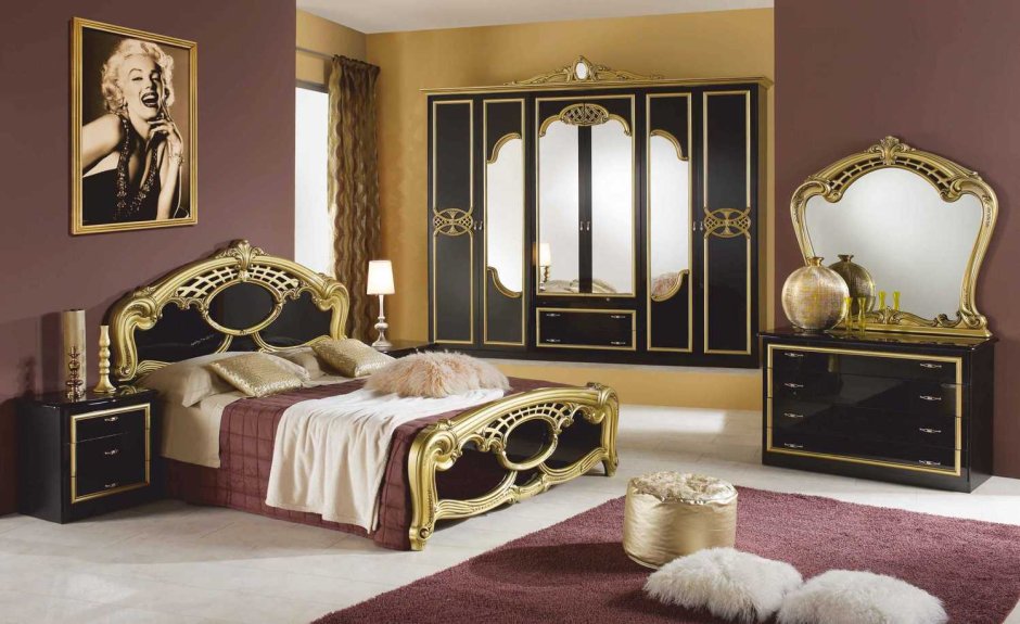 Спальня Ольга диа мебель беж золото