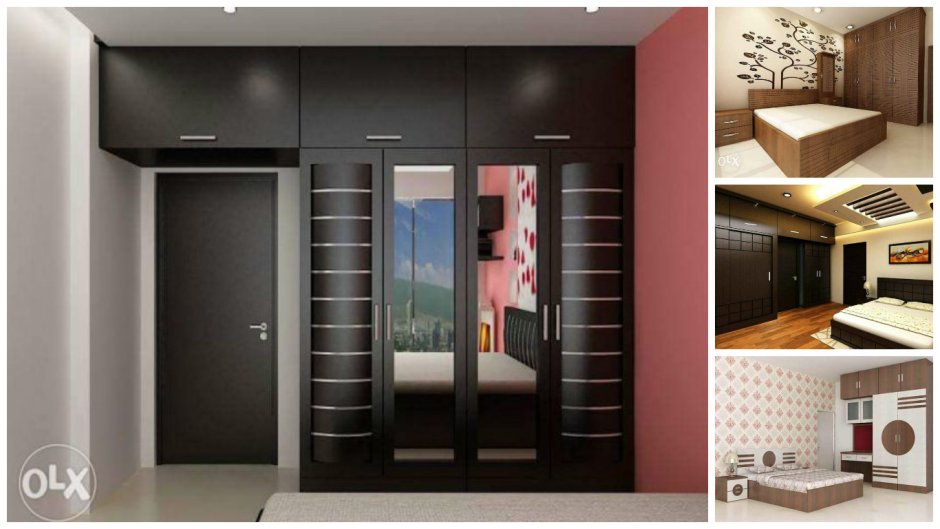 Встроенные шкафы с дверью в комнату