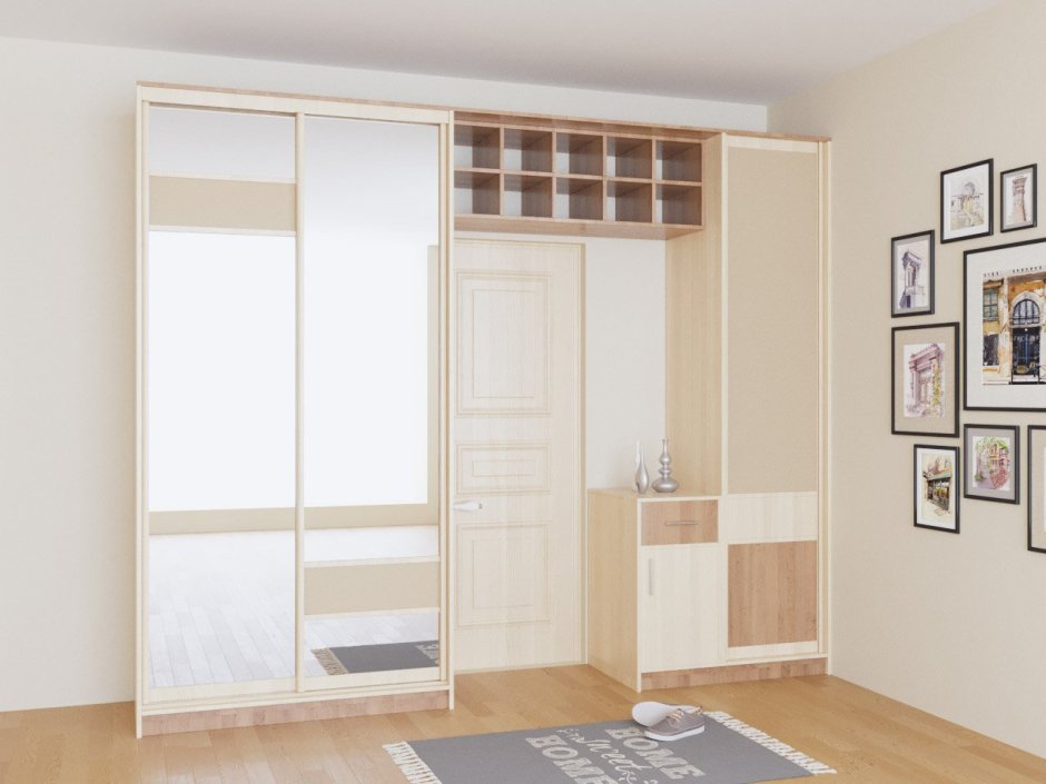 Шкаф с антресолью над дверью