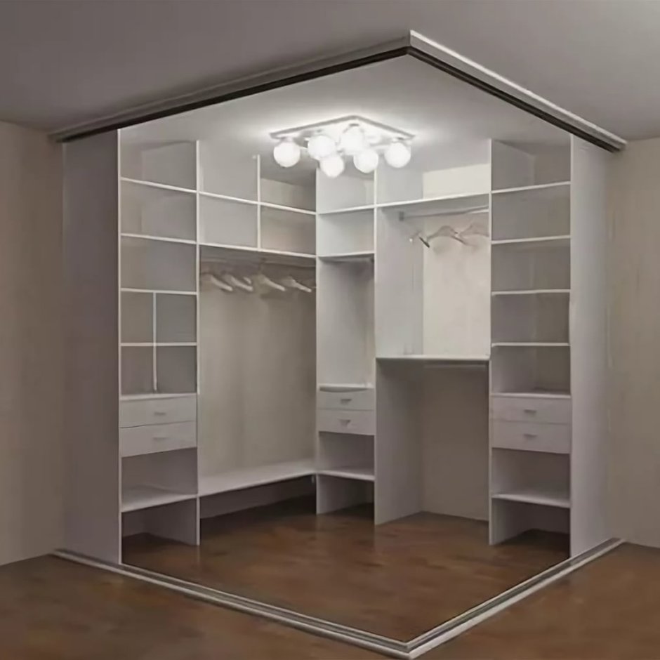 Встроенные угловые гардеробные