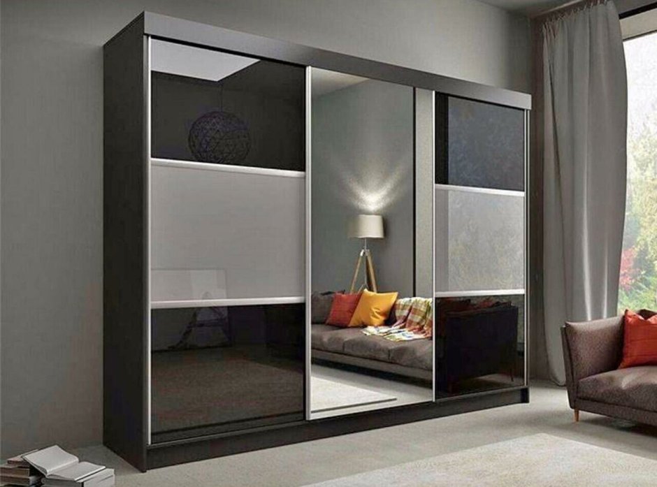 Шкаф купе черно белый