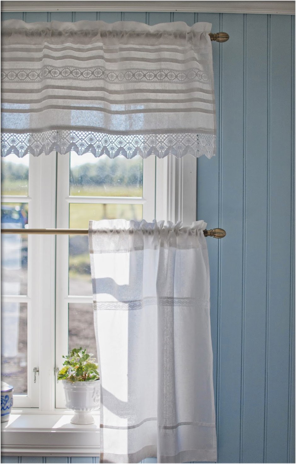 Занавески на окна в деревенском стиле
