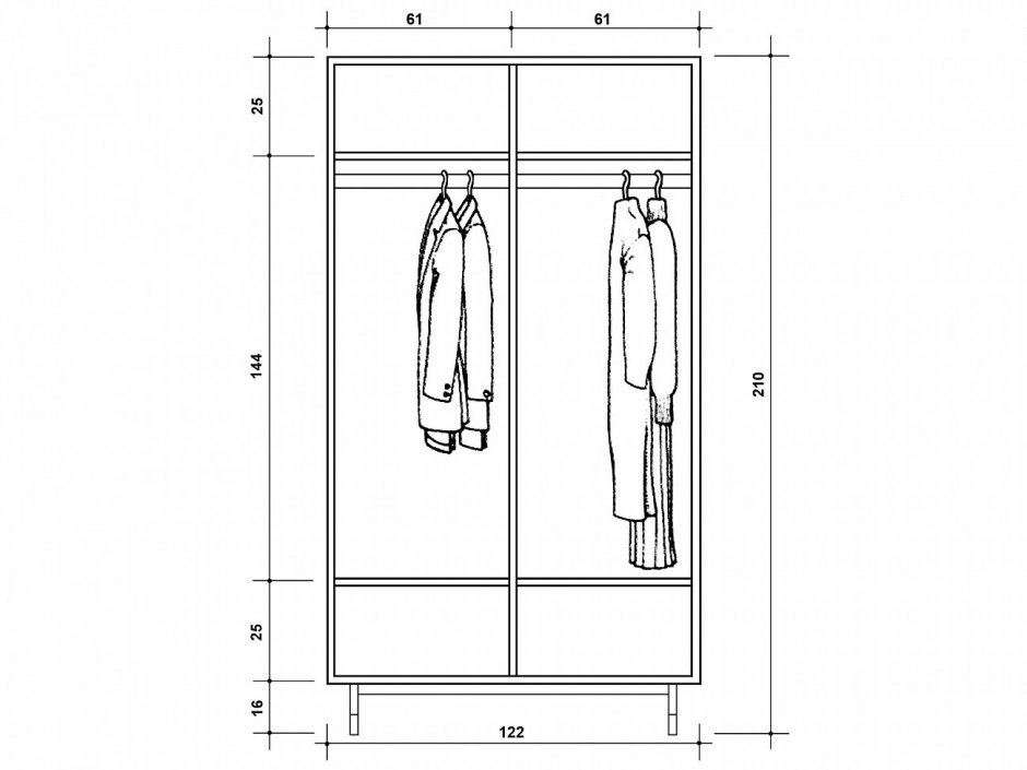 Стандартная глубина плательного шкафа