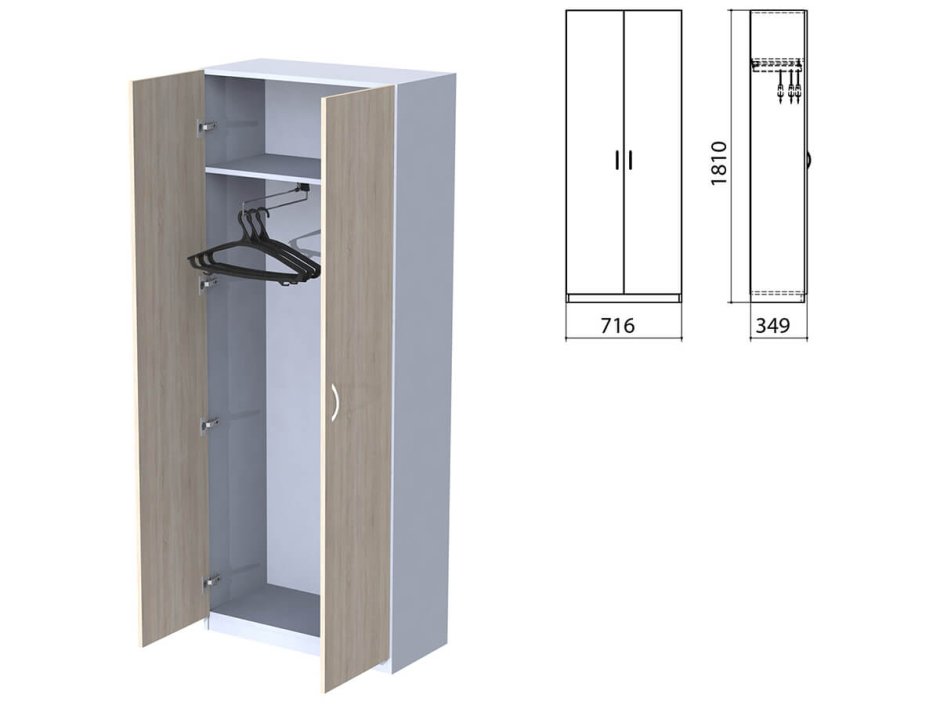 Шкаф для одежды со штангой 580х580