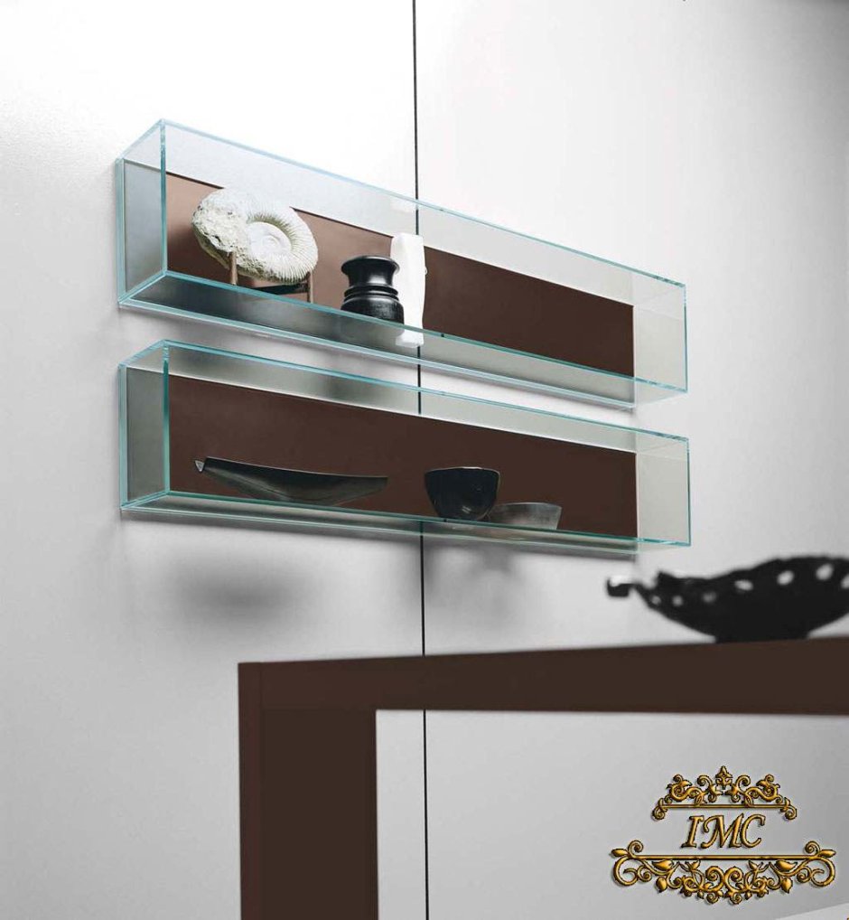 Подвесные стеклянные полки