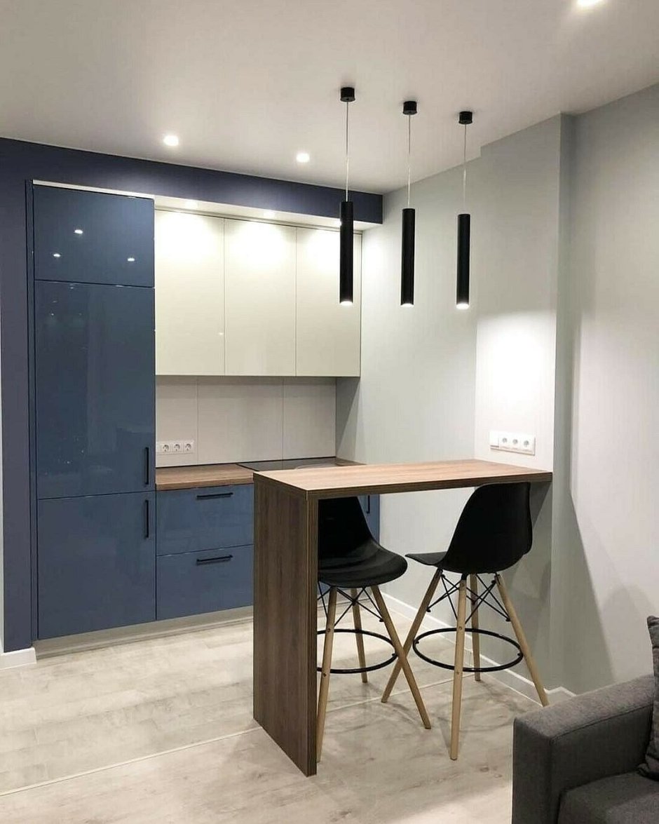 Кухня с барной стойкой в сту