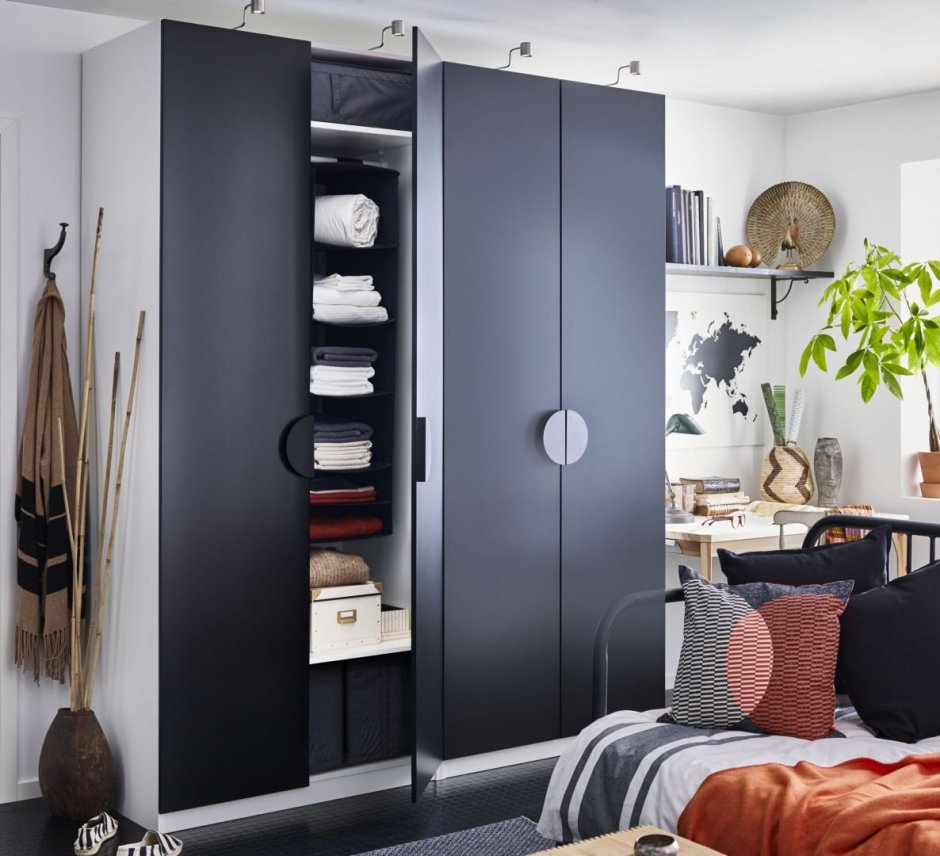 Шкаф икеа ПАКС серый