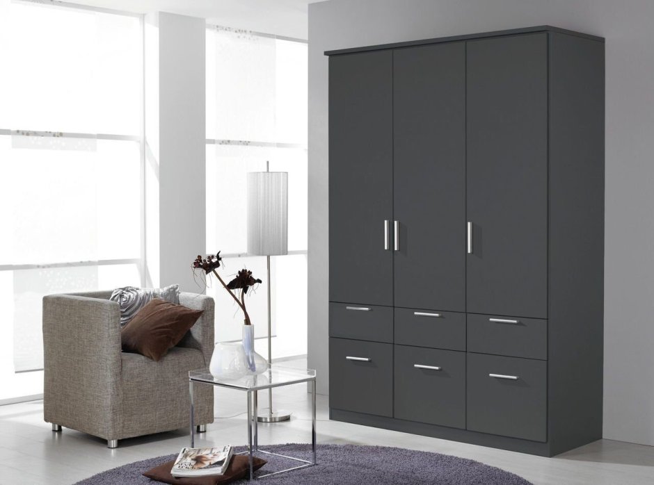 Шкаф серый глянец Харрис