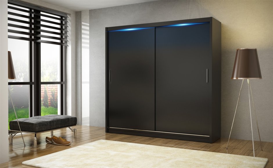 Шкаф купе черный матовый