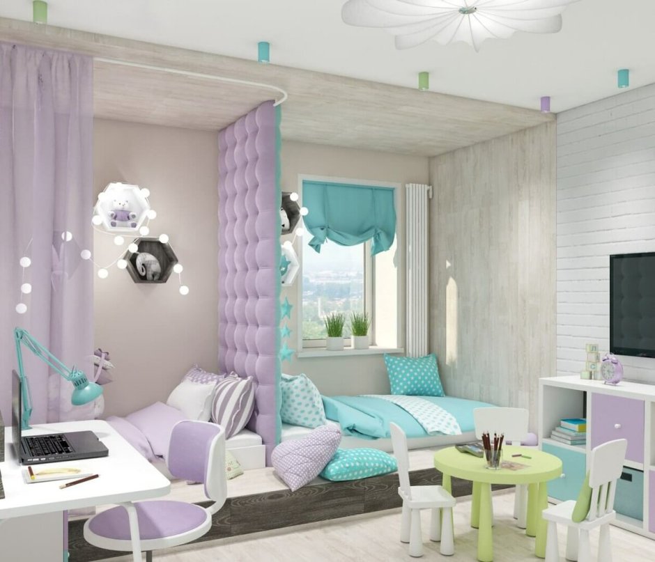 Детская комната на 2 разнополых ребенка