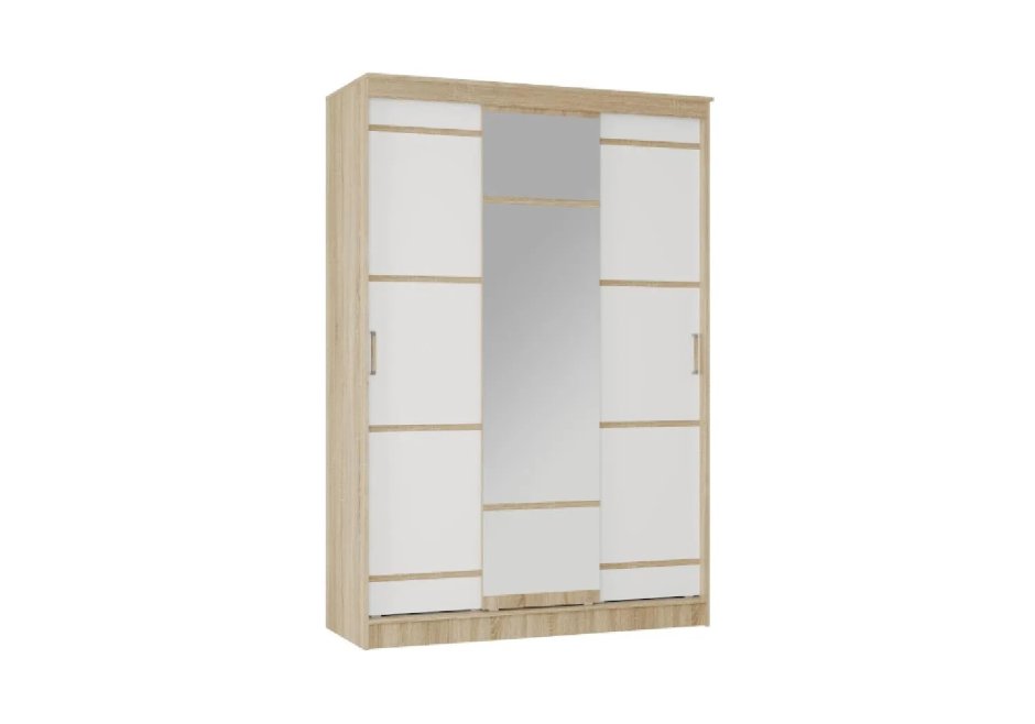 Сакура шкаф-купе 1.5м дуб сонома белый