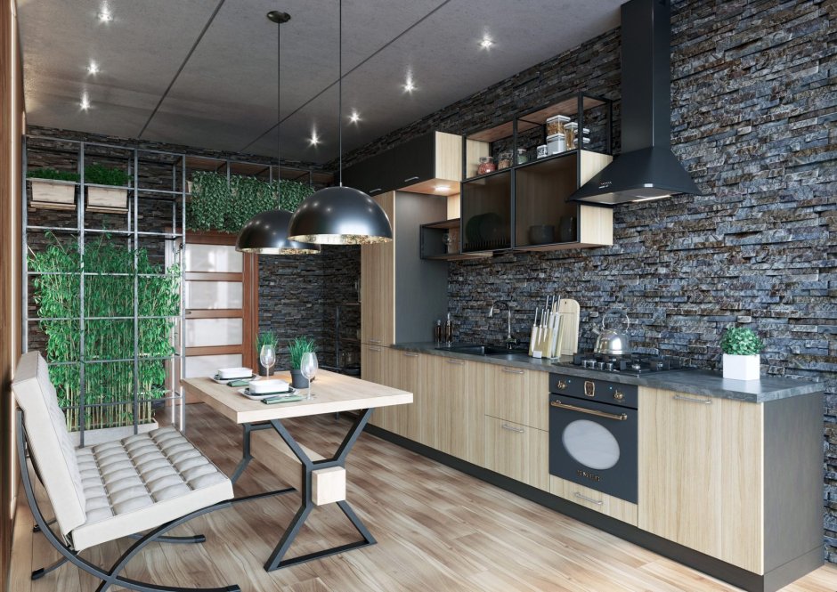 Кухня в стиле эколофт