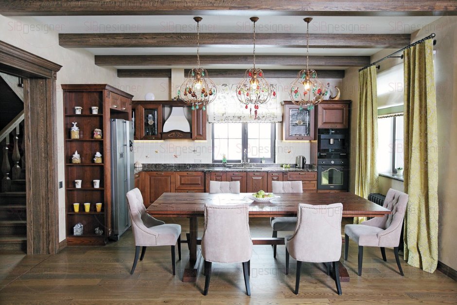 Интерьер столовой в стиле Кантри