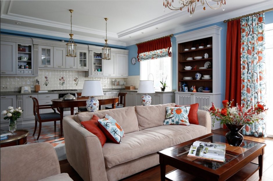 Кухня гостиная в американском стиле