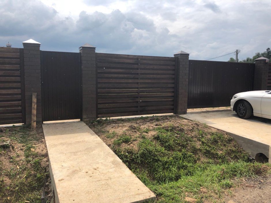 Забор шахматка горизонтальная