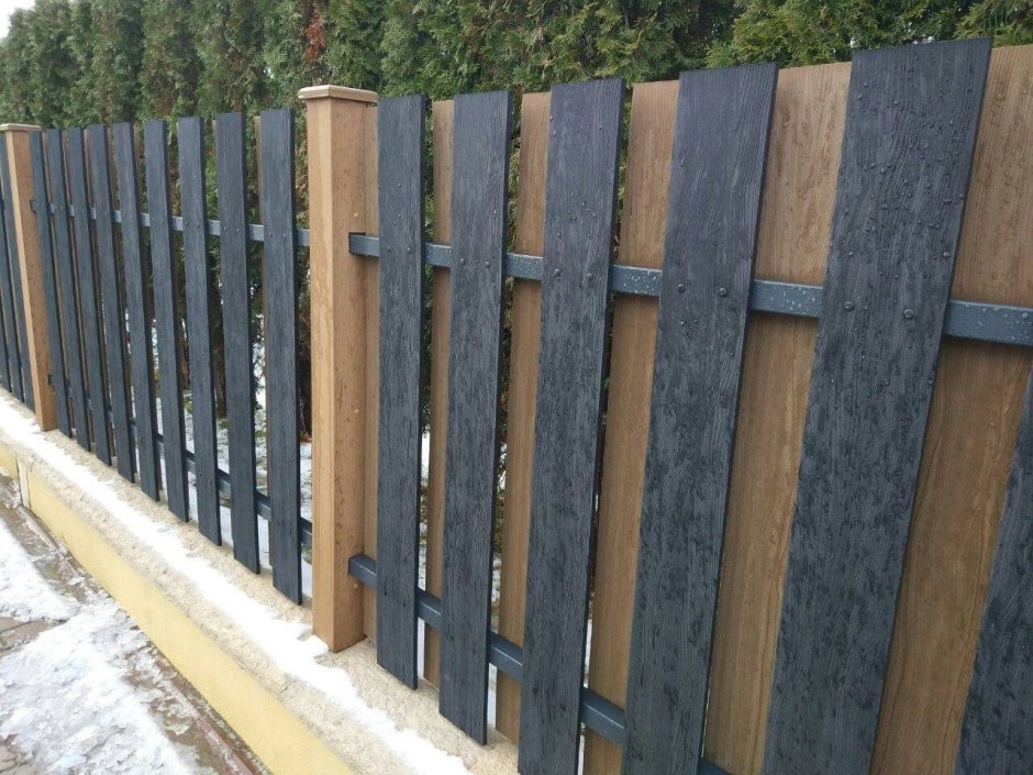 Забор ДПК шахматка горизон